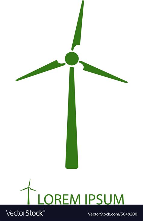 Green wind turbine Royalty Free Vector Image - VectorStock