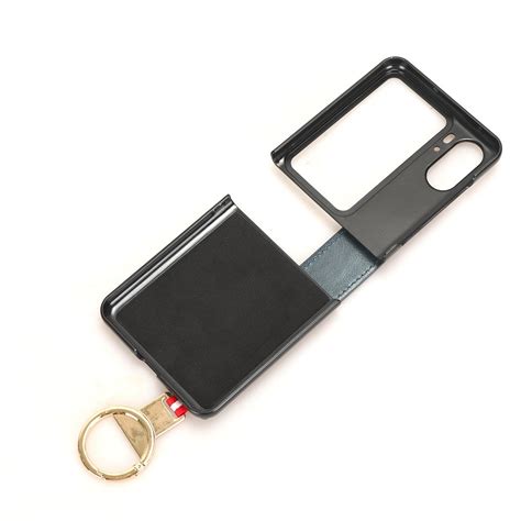 For OPPO Find N2 Flip Wristband Leather Back Phone Case (Black ...