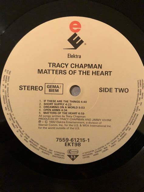 Tracy Chapman - Matters of the heart - Vinyl record - Stereo - 1992 - Catawiki