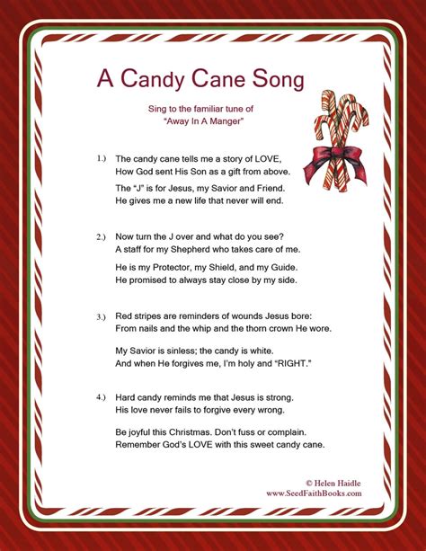 Candy Cane Legend Song - PDF | Seed Faith Books | Candy cane legend, Christmas fun, Candy cane