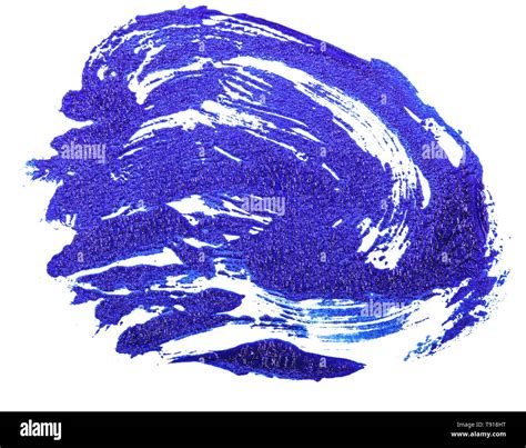 Stain of blue oil paint on white Stock Photo - Alamy