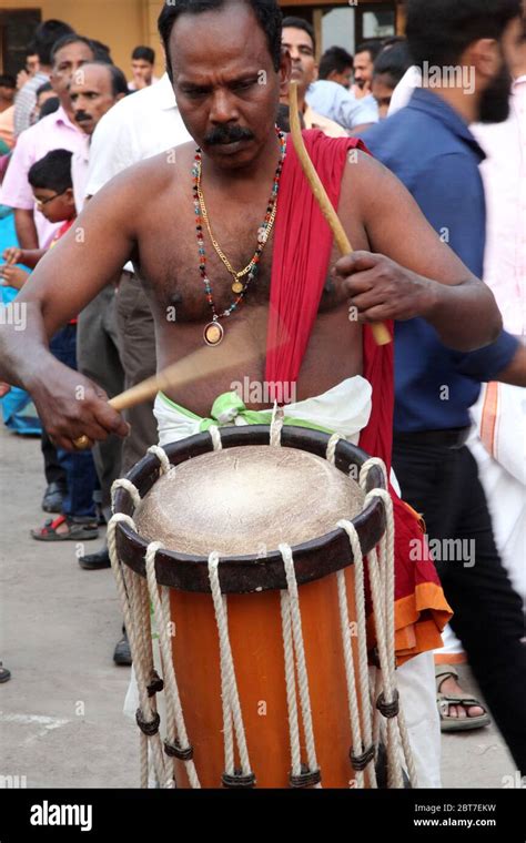 Playing the chenda india hi-res stock photography and images - Alamy