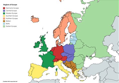 Regions Of Europe Map