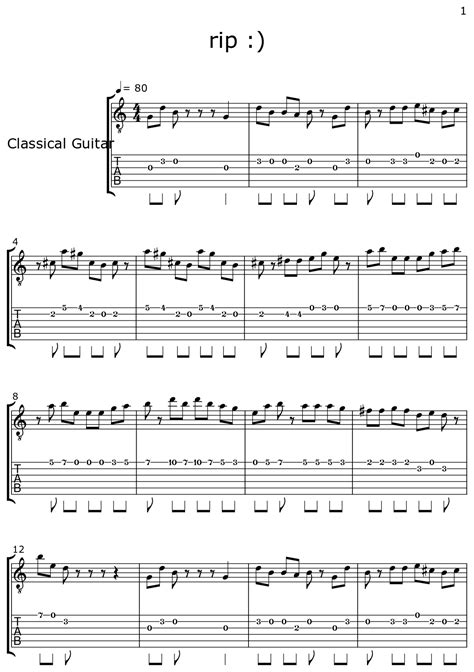 rip :) - Sheet music for Classical Guitar