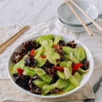 Stir-fried Celtuce with Wood Ear Mushrooms - The Woks of Life