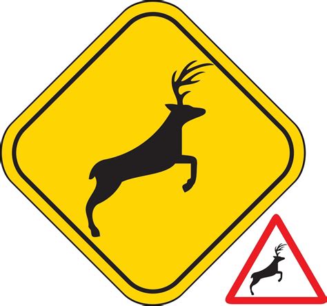 Deer Road Sign 3495783 Vector Art at Vecteezy