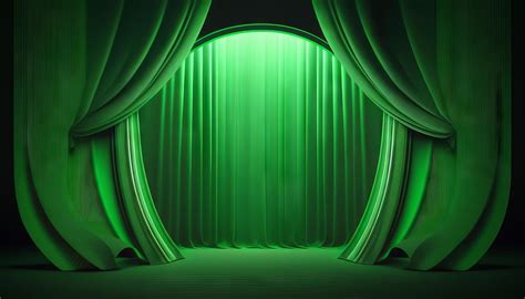 Green Stage Curtain Background