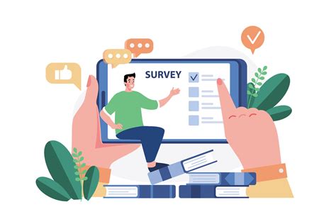 Man Answering Online Survey Illustration concept on white background 18942499 Vector Art at Vecteezy