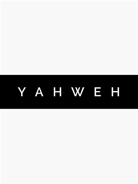 ""YAHWEH" Apparel" Sticker for Sale by 4cornersunite | Redbubble