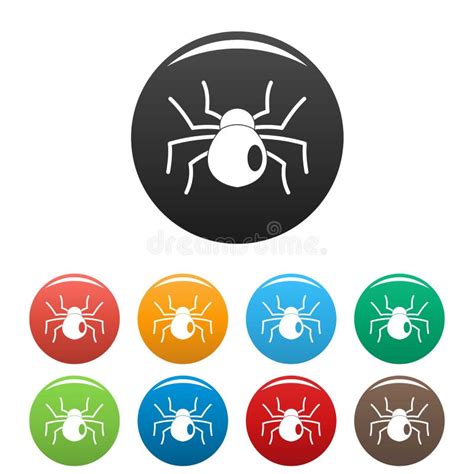 Female Mouse Spider Icons Set Color Stock Vector - Illustration of danger, nature: 130716677