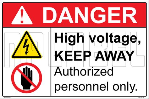 Danger High Voltage Authorized Personnel Only sign Label