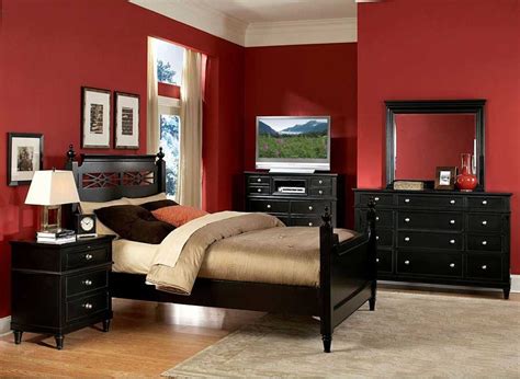 Red Black Wall to Give Modern Appereance for Your Bedroom | Red bedroom ...