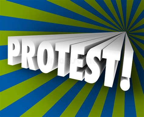 Protest Speak Out Against Injustice 3d Word Object Demonstrate Stock Illustration - Illustration ...