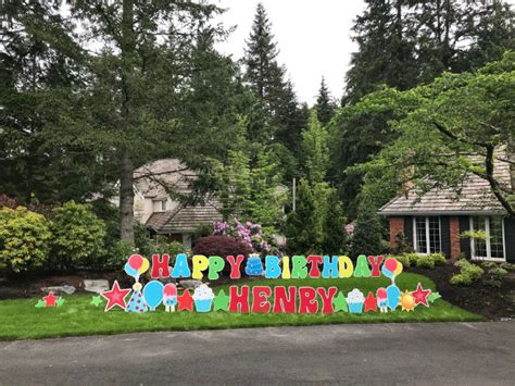 Happy Birthday Yard Sign Display with Name/Age - Yard Announcements