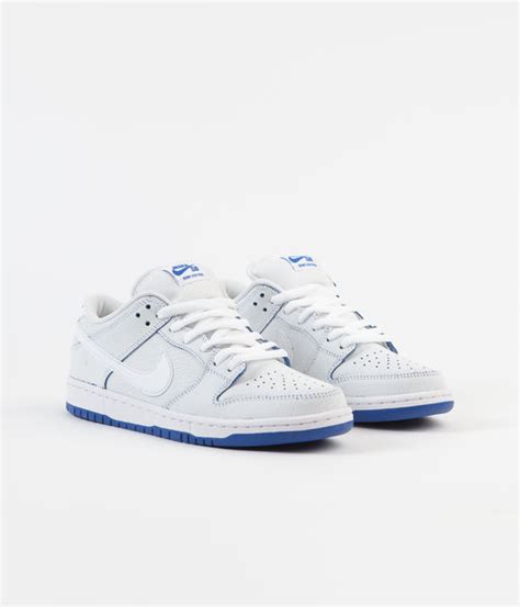 Nike SB Dunk Low Pro Premium Shoes - White / White - Game Royal ...