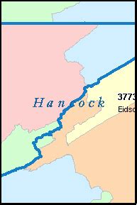 HANCOCK County, Tennessee Digital ZIP Code Map