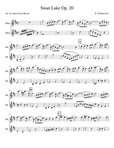 Swan Lake Op. 20 sheet music for Oboe download free in PDF or MIDI