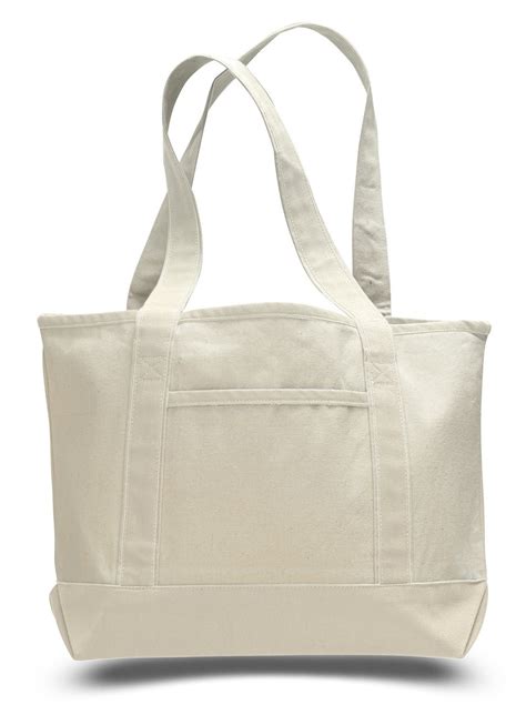 TBF Sturdy Canvas Tote Bags with Front Pocket - Men, Women Beach Boat Bags (Natural) - Walmart.com