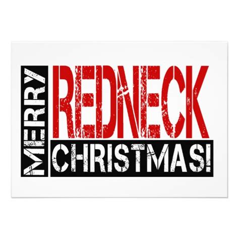 Merry Redneck Christmas! Funny Party Invitation 4.5" X 6.25" Invitation ...