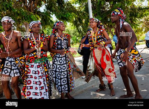 Africa, Angola, Benguela. Group dancing in traditional dress Stock ...