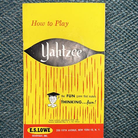 Vtg Yahtzee Strategy Instruction Manual booklet 1961 EUC Rules | eBay