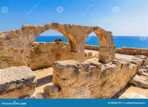 Old Greek Arches Ruin City of Kourion Near Limassol, Cyprus Stock Photo - Image of ancient ...