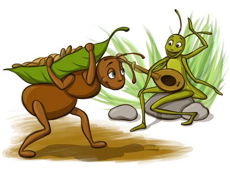 Grasshopper and the Ant by Adelya Tumasyeva at Coroflot.com