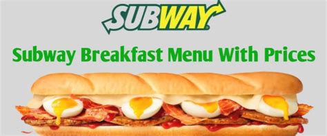 Subway Breakfast Menu - Subway Menu