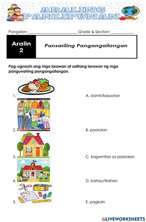 Araling panlipunan-module week 2 worksheet | 1st grade worksheets, Printable math worksheets ...