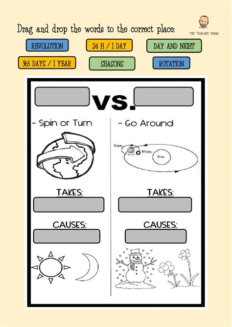 Rotation Vs Revolution Worksheet