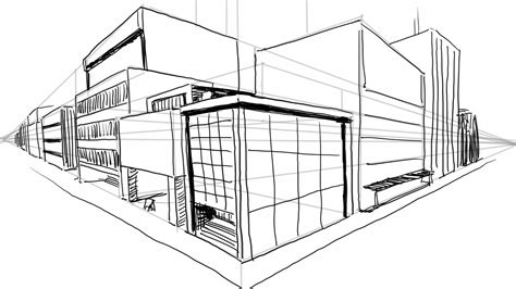 Perspective Building Sketch at PaintingValley.com | Explore collection of Perspective Building ...