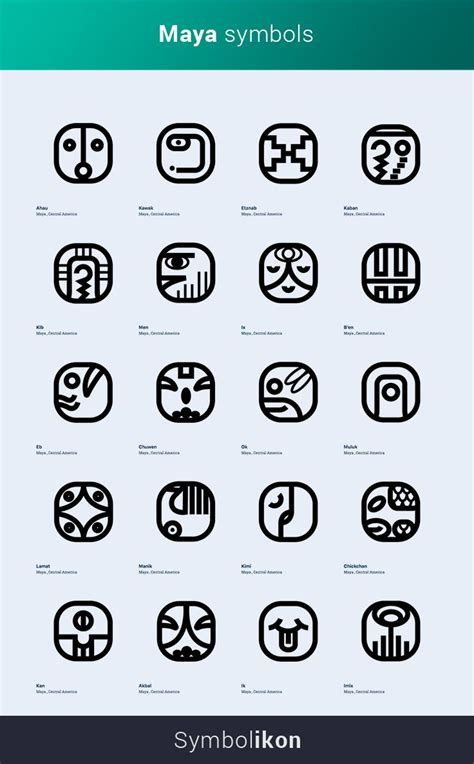 Maya Symbols – Ancient Symbols + meanings – Sketch Drawing Tattoo ...