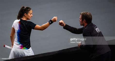 Daria Kasatkina of Russia fist-bumps coach Carlos Martinez after ...