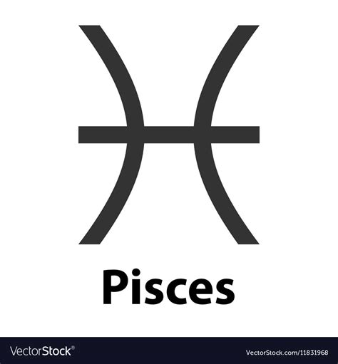 Pisces fish zodiac sign icon Royalty Free Vector Image