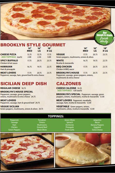 Menu – Brooklyn Pizza