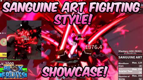 NEW Sanguine Art Fighting Style FULL SHOWCASE! | Blox Fruits Sanguine Art Full Showcase & Review ...