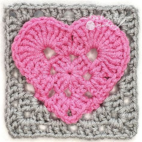 Crochet Granny Heart Square Pattern