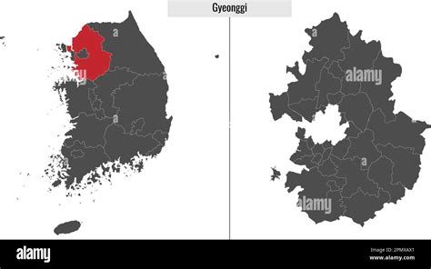 map of Gyeonggi state of South Korea and location on Korean map Stock Vector Image & Art - Alamy