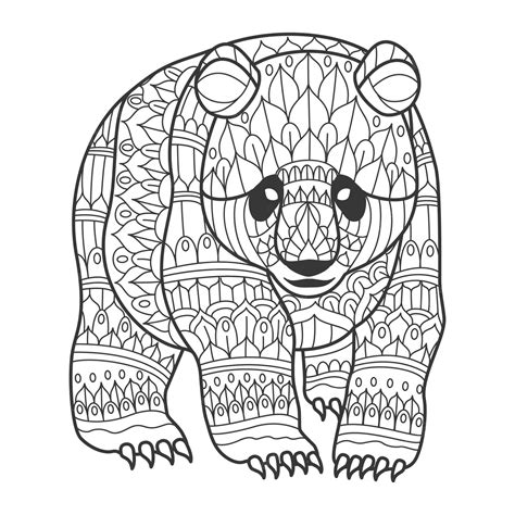 Mandala Bear Coloring Pages - Mandalas.World