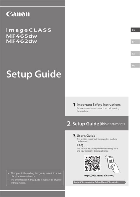 CANON IMAGECLASS MF462DW SETUP MANUAL Pdf Download | ManualsLib