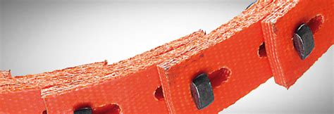 Link V-belts made of polyurethane with a polyester fabric insert