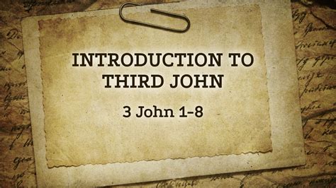 Introduction to Third John - Mar. 29th, 2023 - Logos Sermons