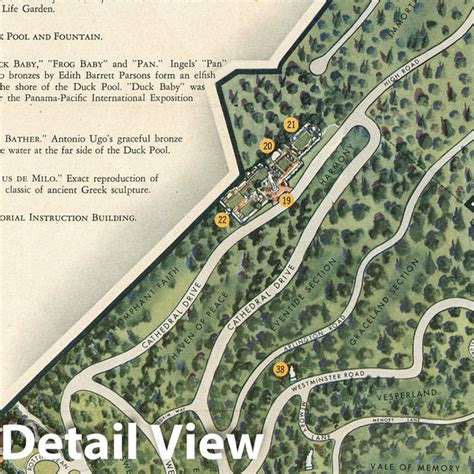 Historic Map : Pictorial map of Forest Lawn Memorial - Park, Glendale ...