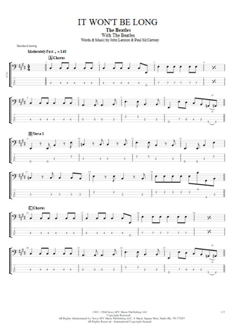 It Won't Be Long Tab by The Beatles (Guitar Pro) - Guitars, Bass & Backing Track | mySongBook