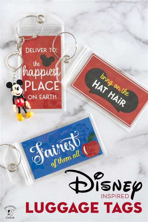 Printable Luggage Tags perfect for Your Disney Vacation | Polka Dot Chair