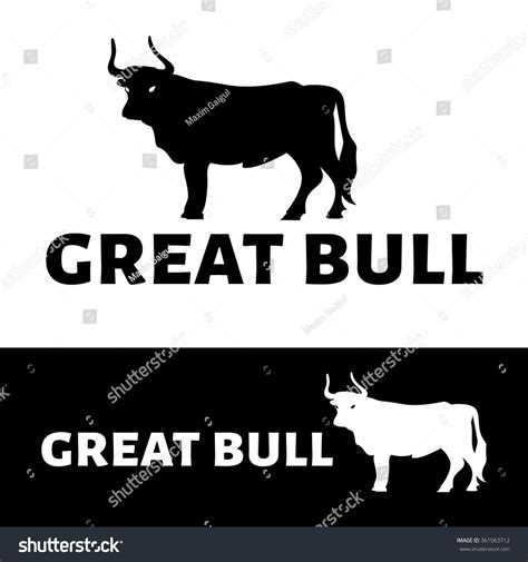 Vector Logo Of A Bull. Brand Logo - 361063712 : Shutterstock