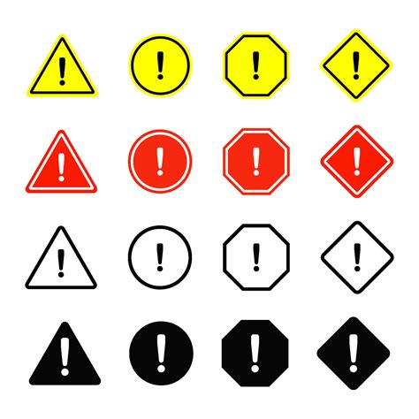 Warning sign icon set. Alert icon set. Vector illustration 26768159 ...