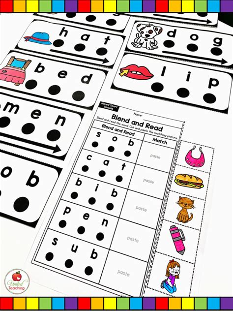 CVC Words Blend and Read Cards and Activities - United Teaching