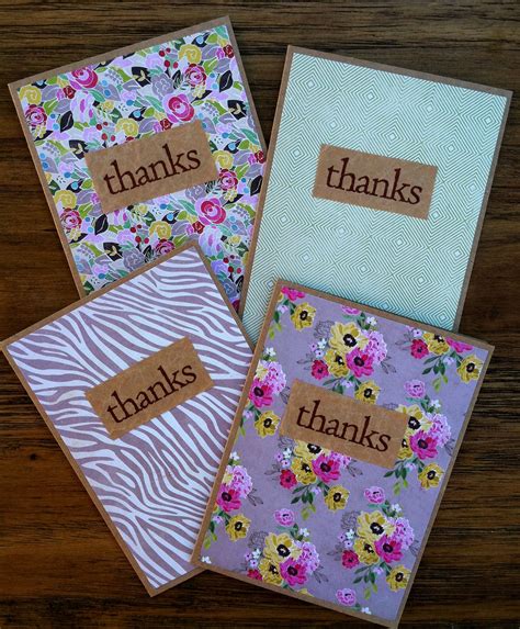 Thank You Cards // Set of 10 | Etsy | Handmade thank you cards, Simple cards handmade, Simple cards