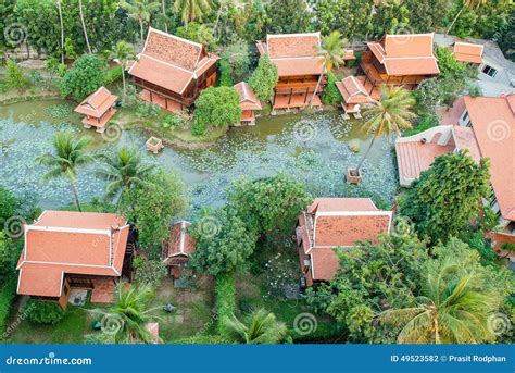 Top View of Ancient Thai Village in Bangkok Thailand Stock Photo - Image of market, countryside ...